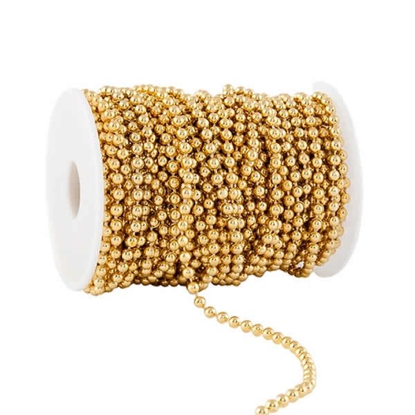 Metallic koord Shiny beads goud 4 mm (20 meter)