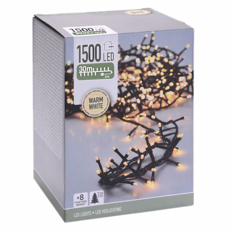 Kerstverlichting warm wit 1500 LED (30 meter)