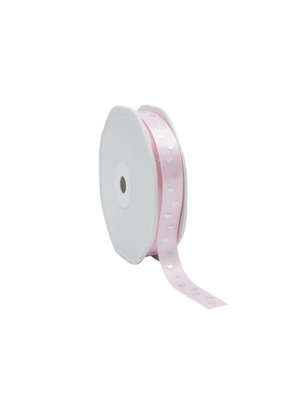 Cadeaulint sweet hearts roze 12 mm (25 meter)