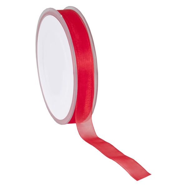 Organza lint rood 15 mm (50 meter)