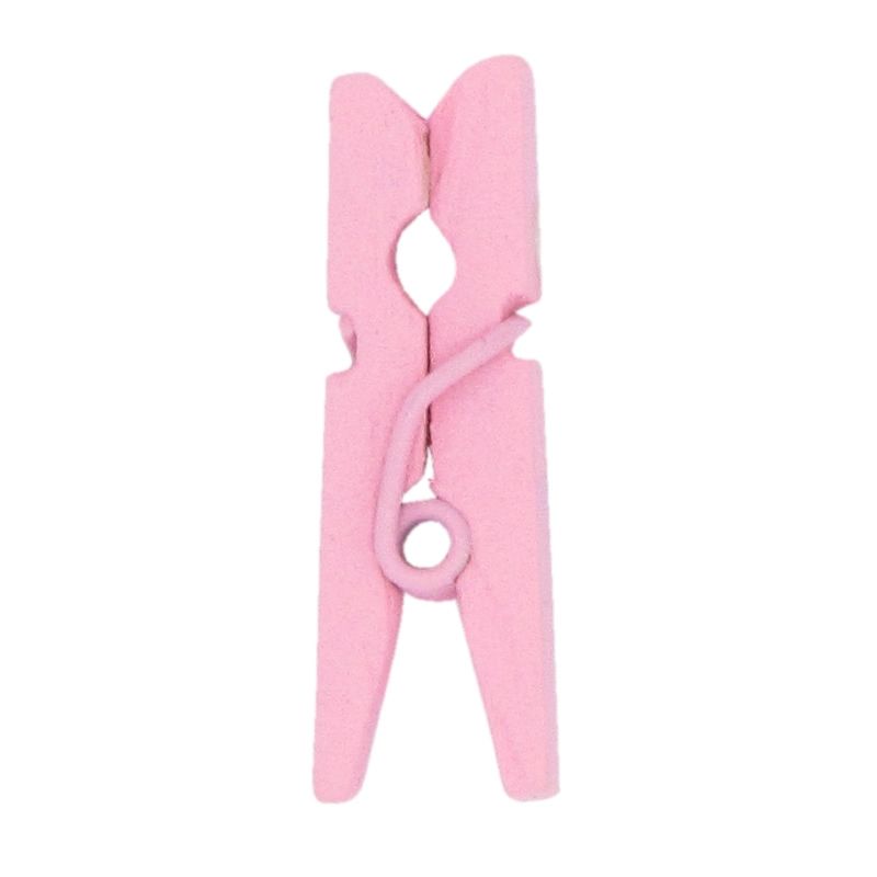 Houten knijper roze 2,5 cm (24 stuks)