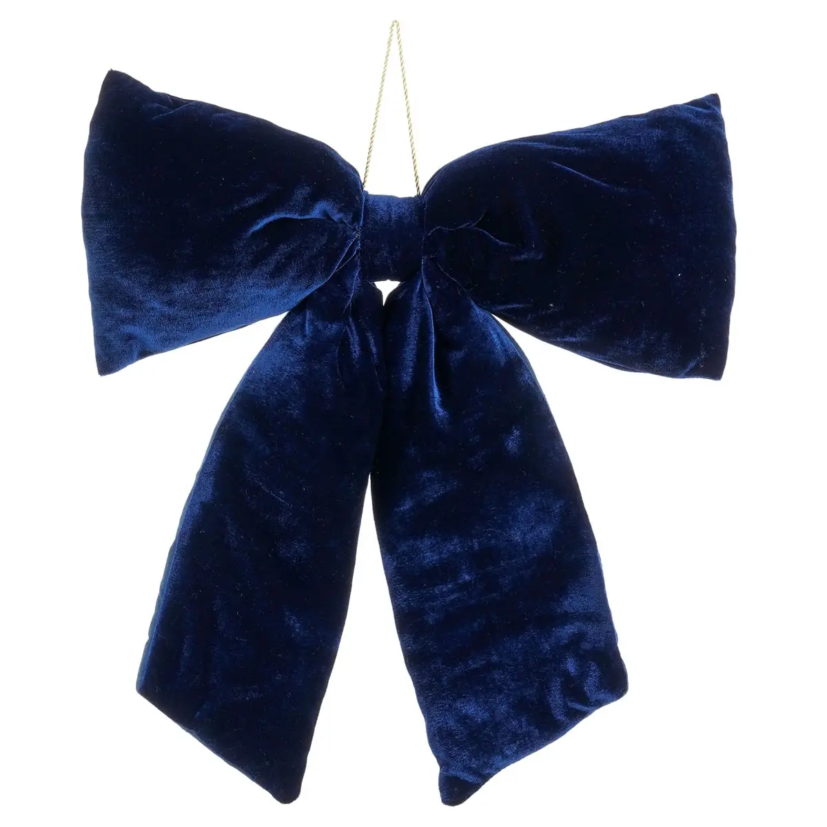 Kerststrik velvet donkerblauw 39 x 50 cm (per stuk)