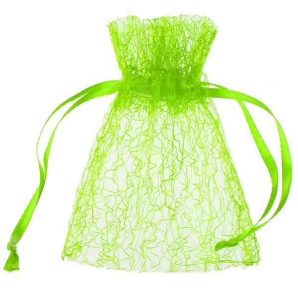 Geschenkzakjes honeycomb groen 7,5 x 10 cm (6 stuks)