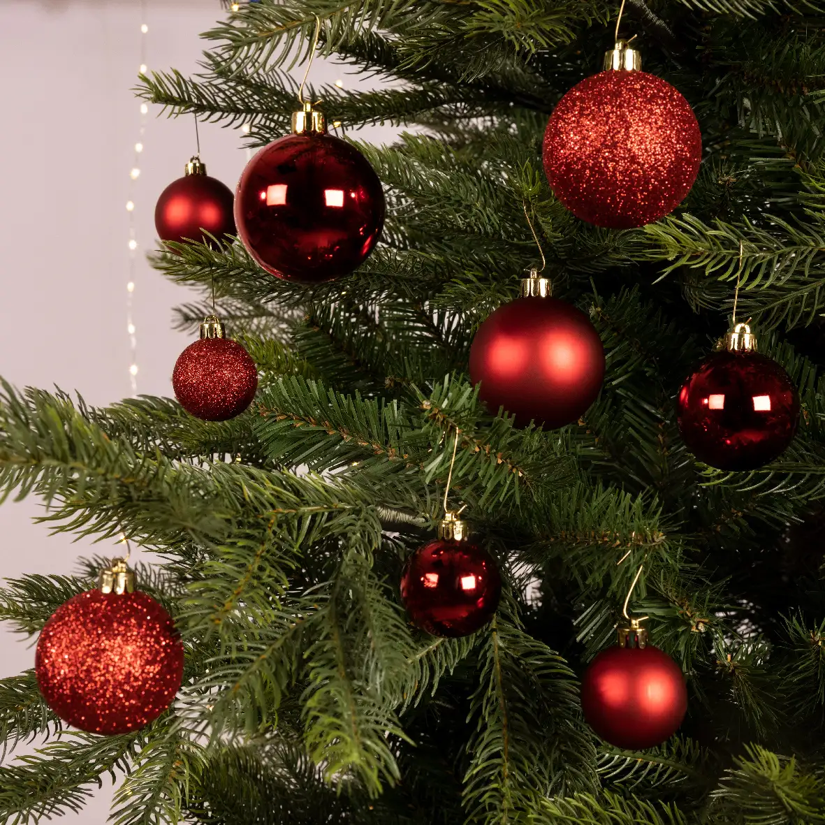 Kerstballen rood set assorti (30 stuks)