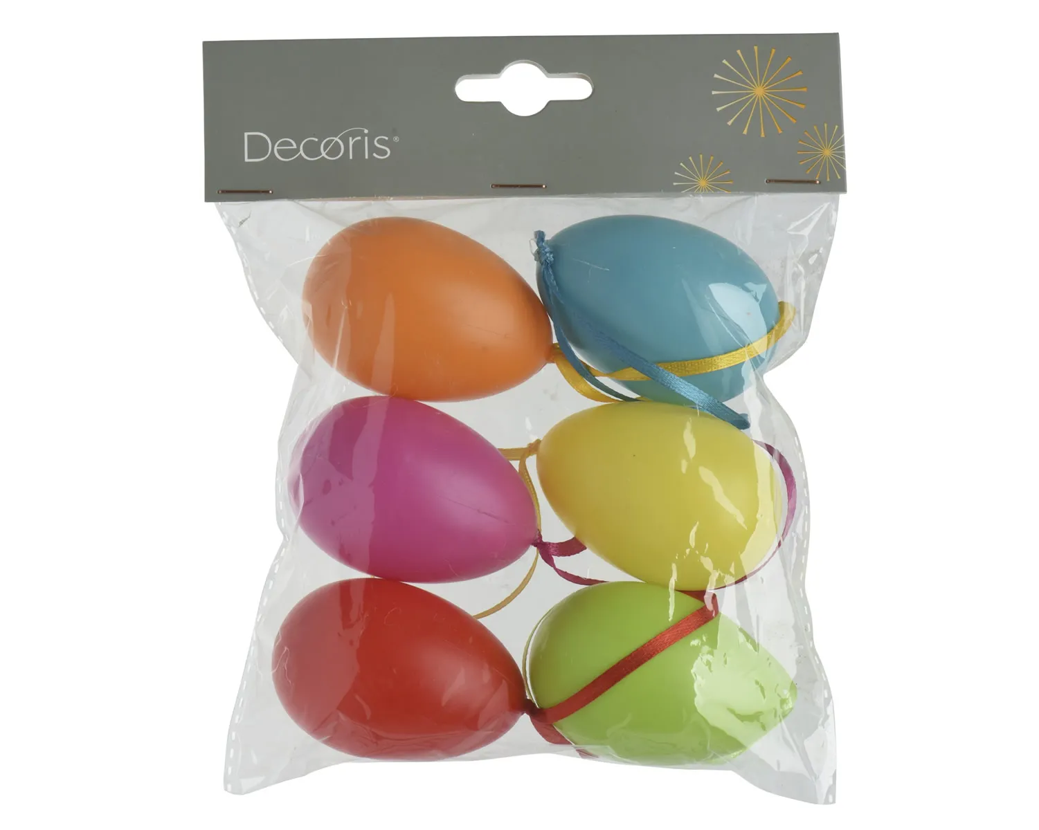 Paaseieren set gekleurd 6 cm (6 stuks)