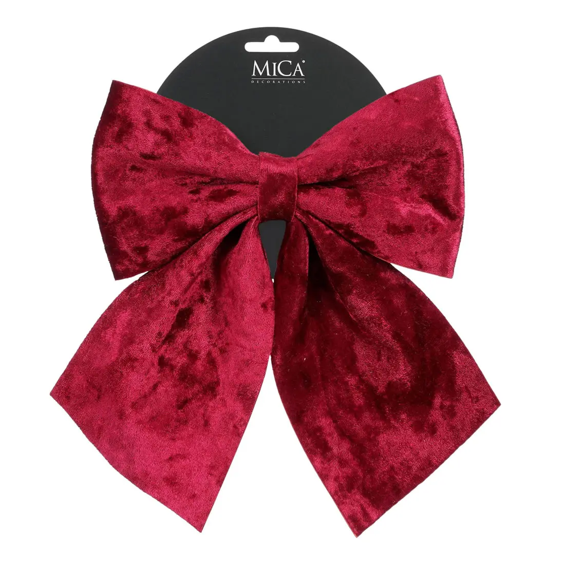 Decoratie strik velvet bordeaux 20 x 24 cm (per stuk)