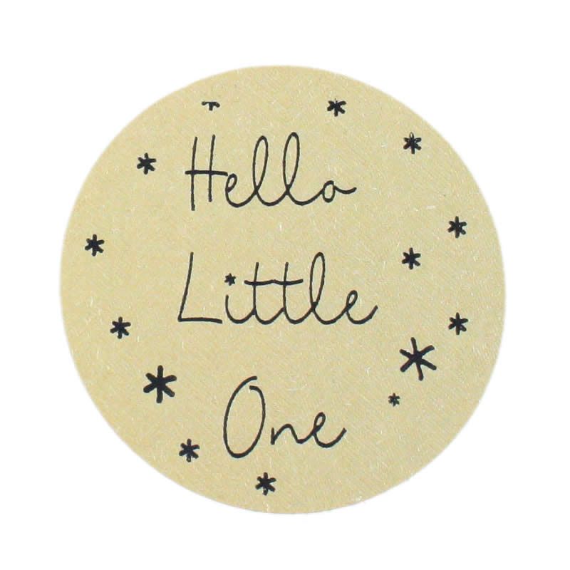 Wensetiket hello little bruin Ø 47 mm (500 stuks)