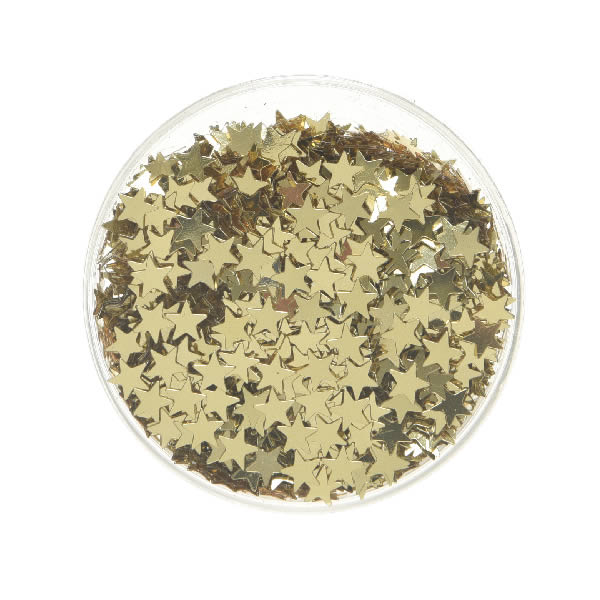 Strooidecoratie sterren metallic goud S (5 mm)