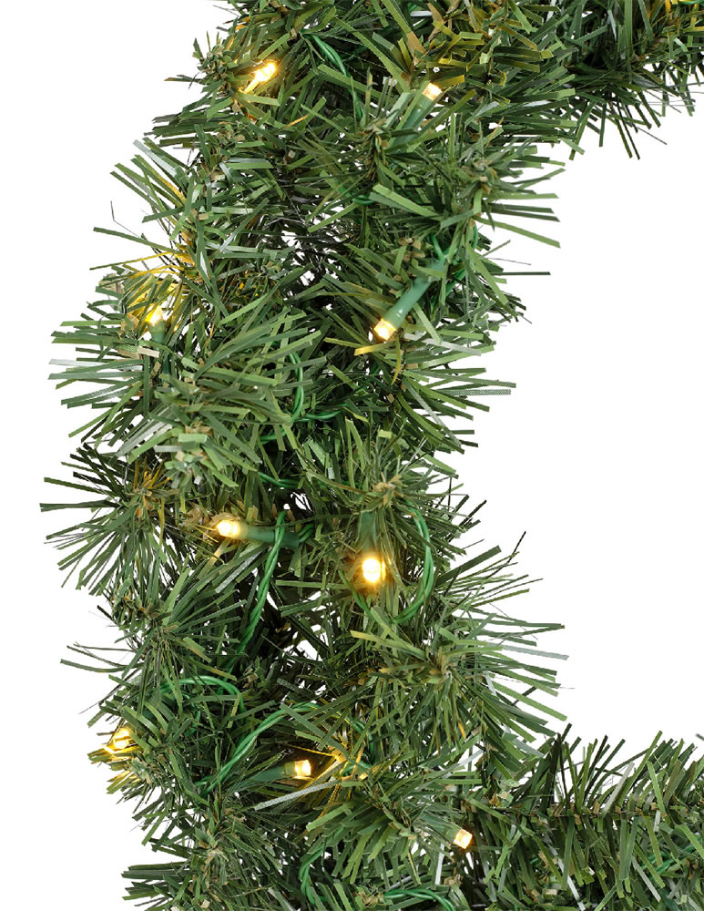 Kerstkrans groen met LED 35 cm (per stuk) Kerstkrans groen met LED 35 cm (per stuk)