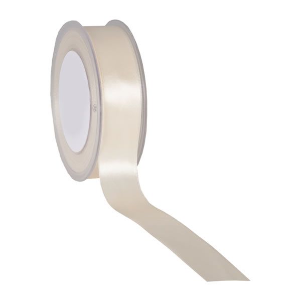 Satijnlint ivoor 25 mm (25 meter)