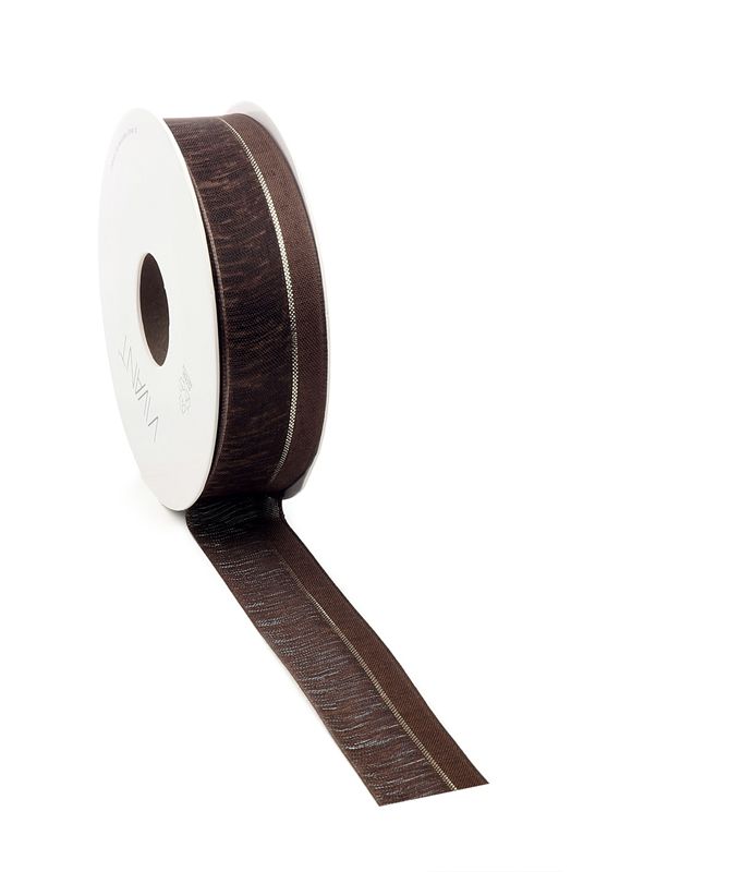 Cadeaulint linez bruin 25 mm (15 meter)