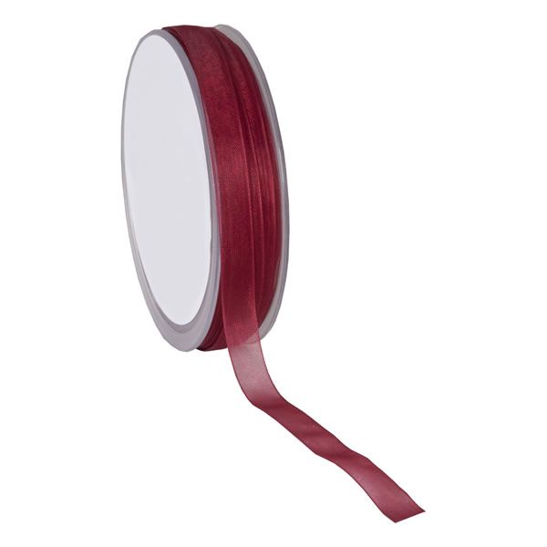 Organza lint warm rood 10 mm (50 meter)