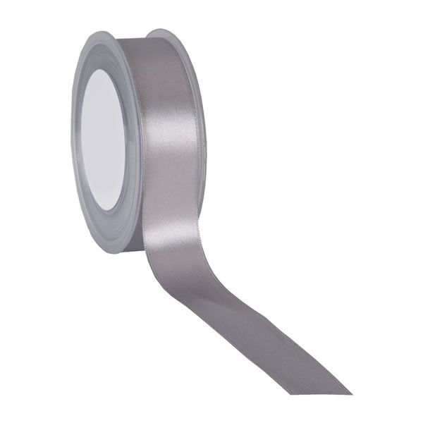 Satijnlint 25 mm grijszilver (25 meter)