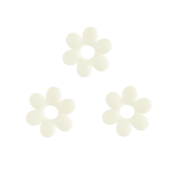 Decoratie bloemen satijn creme 3 cm (24 stuks)