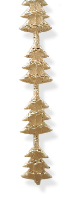 Decoratie koord kerstboom goud 8 mm (15 meter)