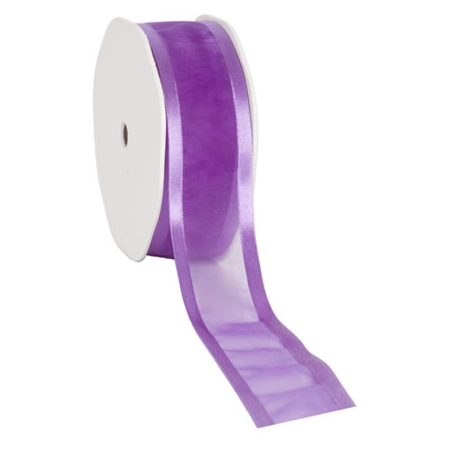 Organza satin edge paars 38 mm (25 meter)