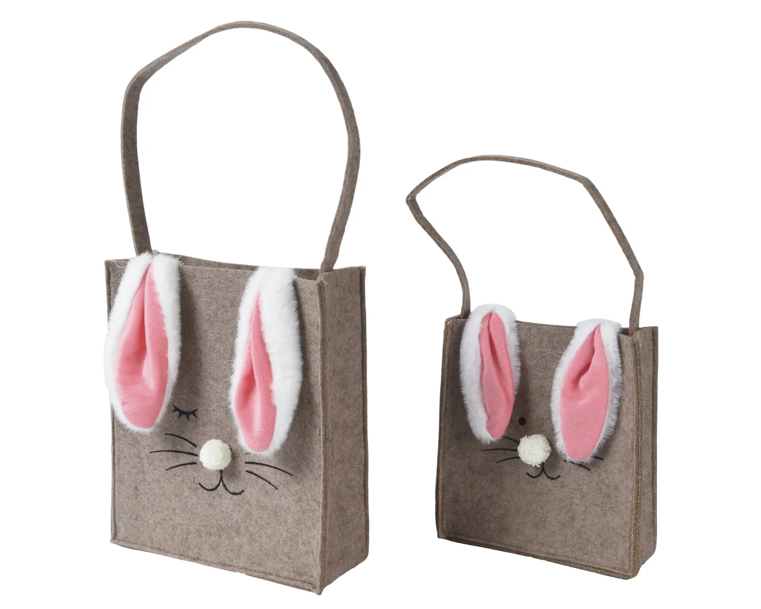 Cadeautasjes paashaas taupe (set 2 stuks) Cadeautasjes paashaas taupe (set 2 stuks)