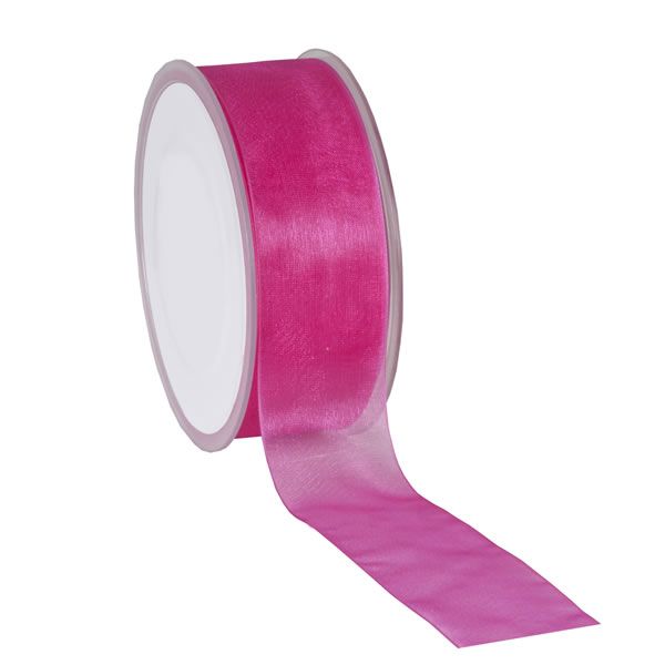 Organza lint fuchsia 38 mm (50 meter)