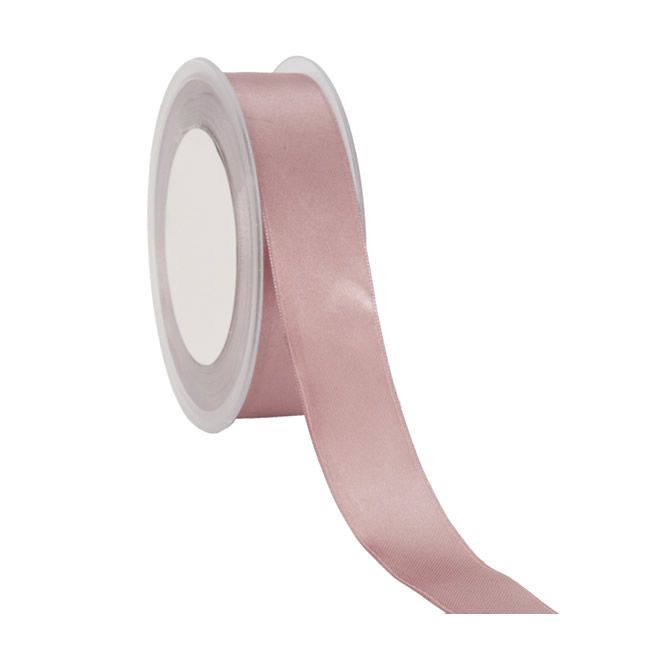 Satijnlint 25 mm oud roze (25 meter)