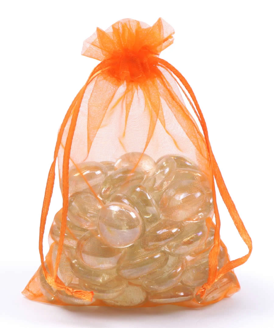 Organza zakjes oranje 10 x 15 cm (50 stuks)