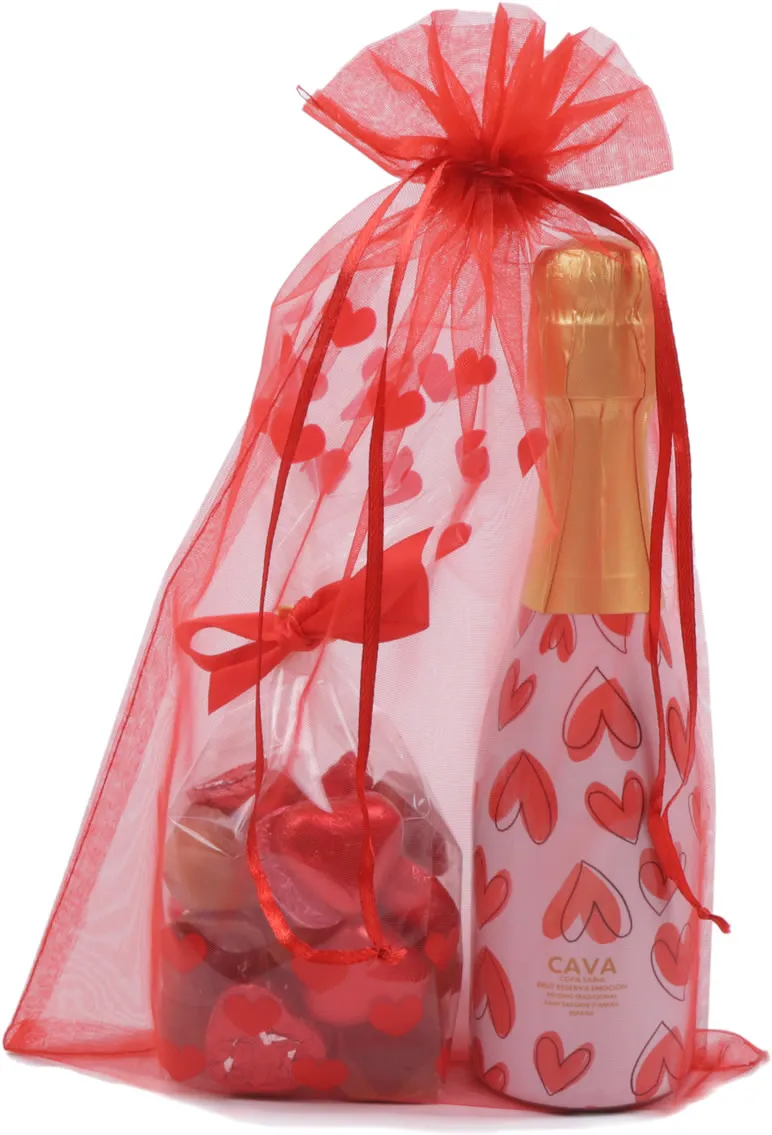 Organza zakjes rood 20 x 30 cm (50 stuks)