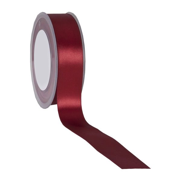 Satijnlint 25 mm warm rood (25 meter)