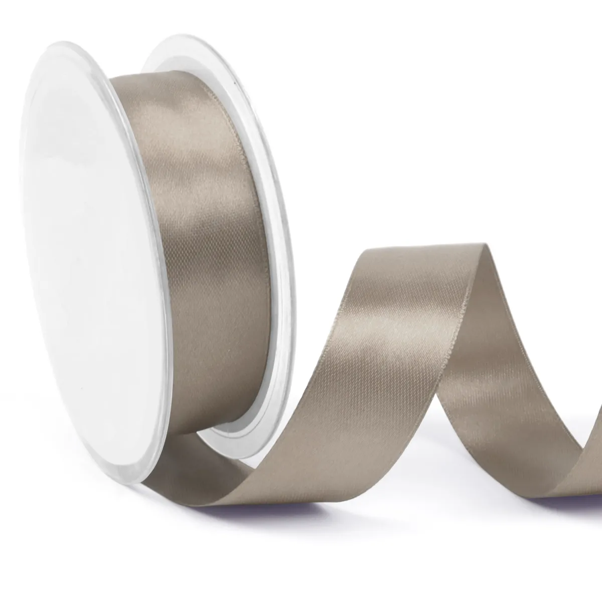 Satijnlint taupe 25 mm (25 meter)