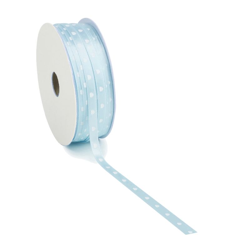Cadeaulint small hearts lichtblauw 6 mm (100 meter)