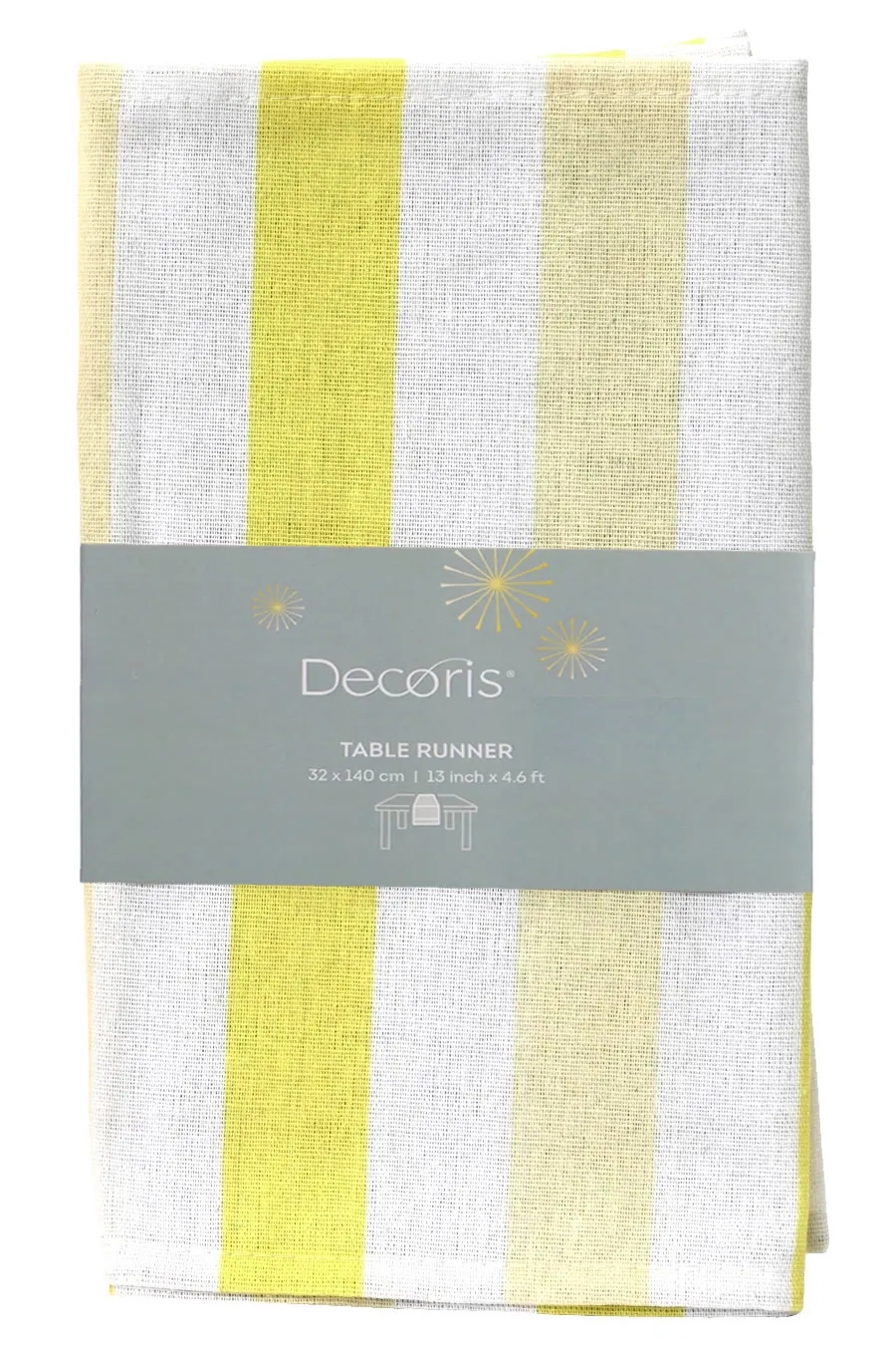 Tafelloper summer stripes geel 32 cm (1,4 meter)