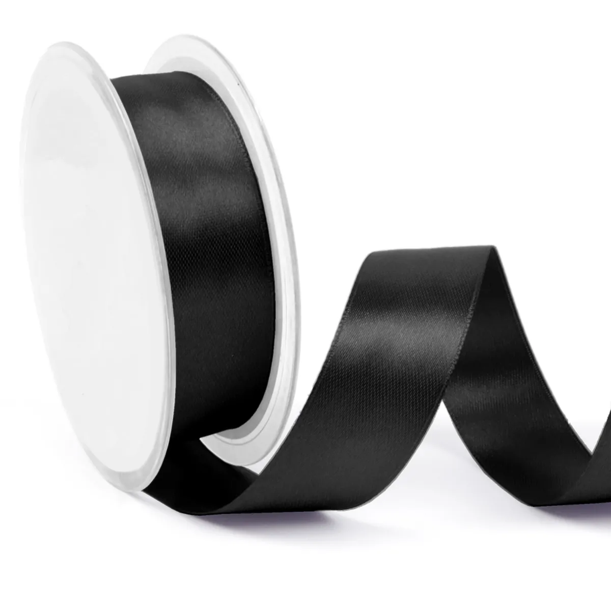 Satijnlint zwart 25 mm (25 meter)