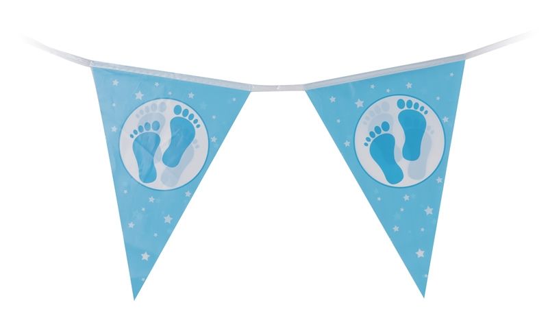 Decoratie slinger baby jongen blauw (3,5 meter)