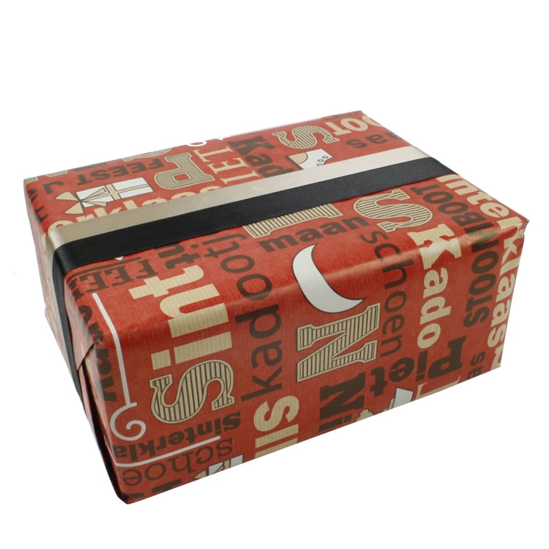 Sinterklaas kraftpapier letters rood 50 cm (200 meter)