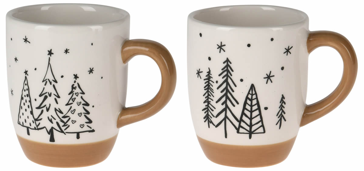 Kerstmok kerstbomen 10 cm  (set van 2)