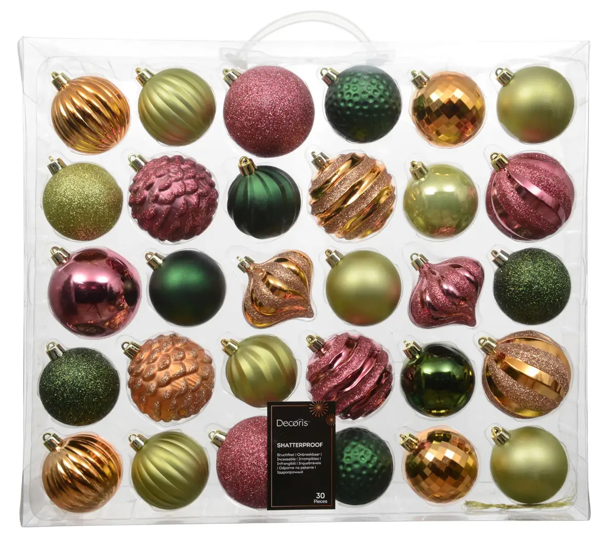 Kerstballen set groen goud roze (30 stuks) Kerstballen set groen goud roze (30 stuks)