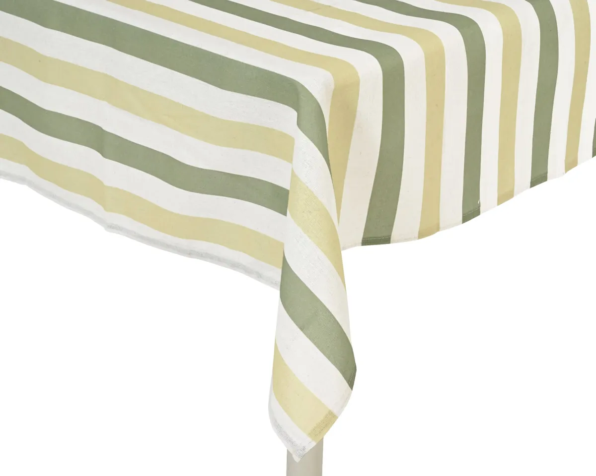 Tafelkleed summer stripes groen 140 x 250 cm (per stuk)