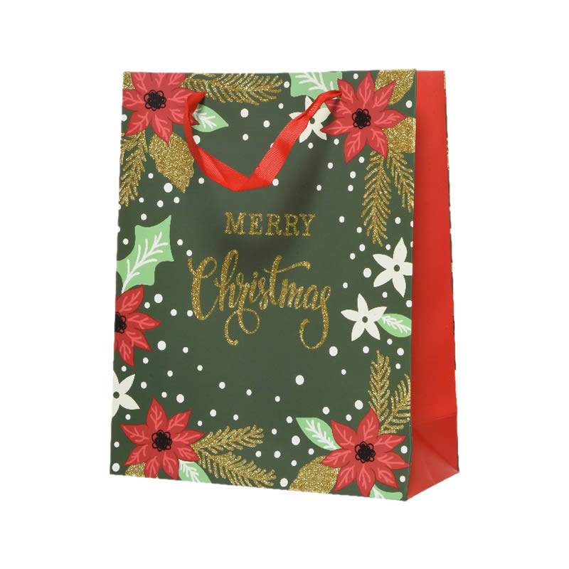 Kersttassen kerstster groen 30 x 12 x 42 cm (6 stuks)