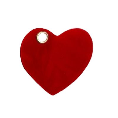 Cadeaukaartje velvet hart rood 6,5 cm (6 stuks)