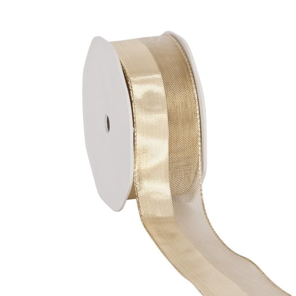 Cadeaulint lurex shiny trace goud 38 mm (20 meter)