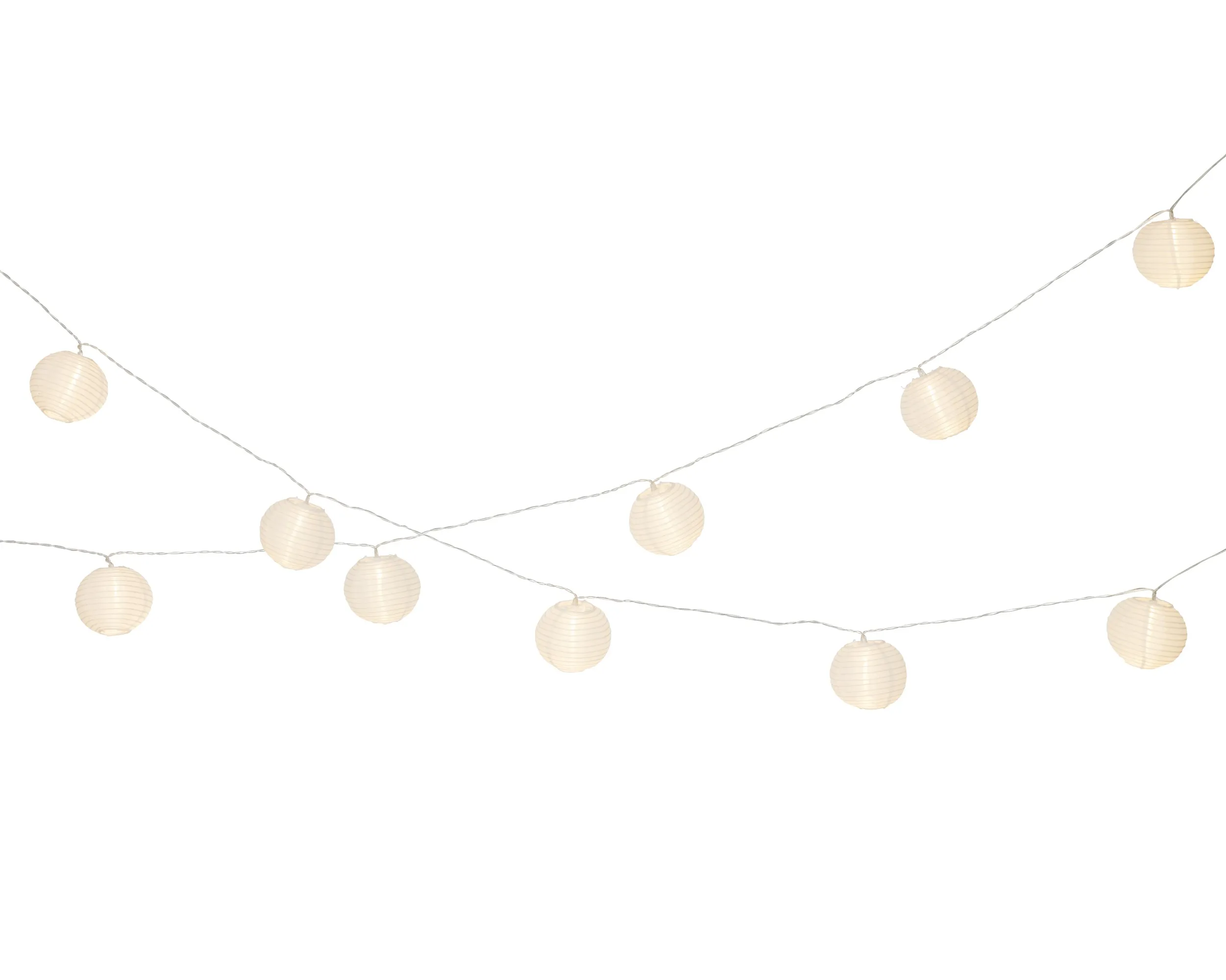 Lampion feestverlichting wit 10 led (2,7 meter)