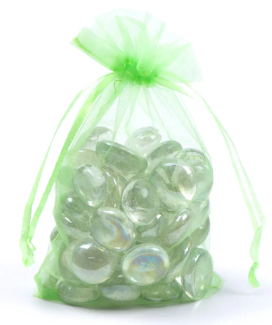 Organza zakjes limegroen 15 x 23 cm (50 stuks)