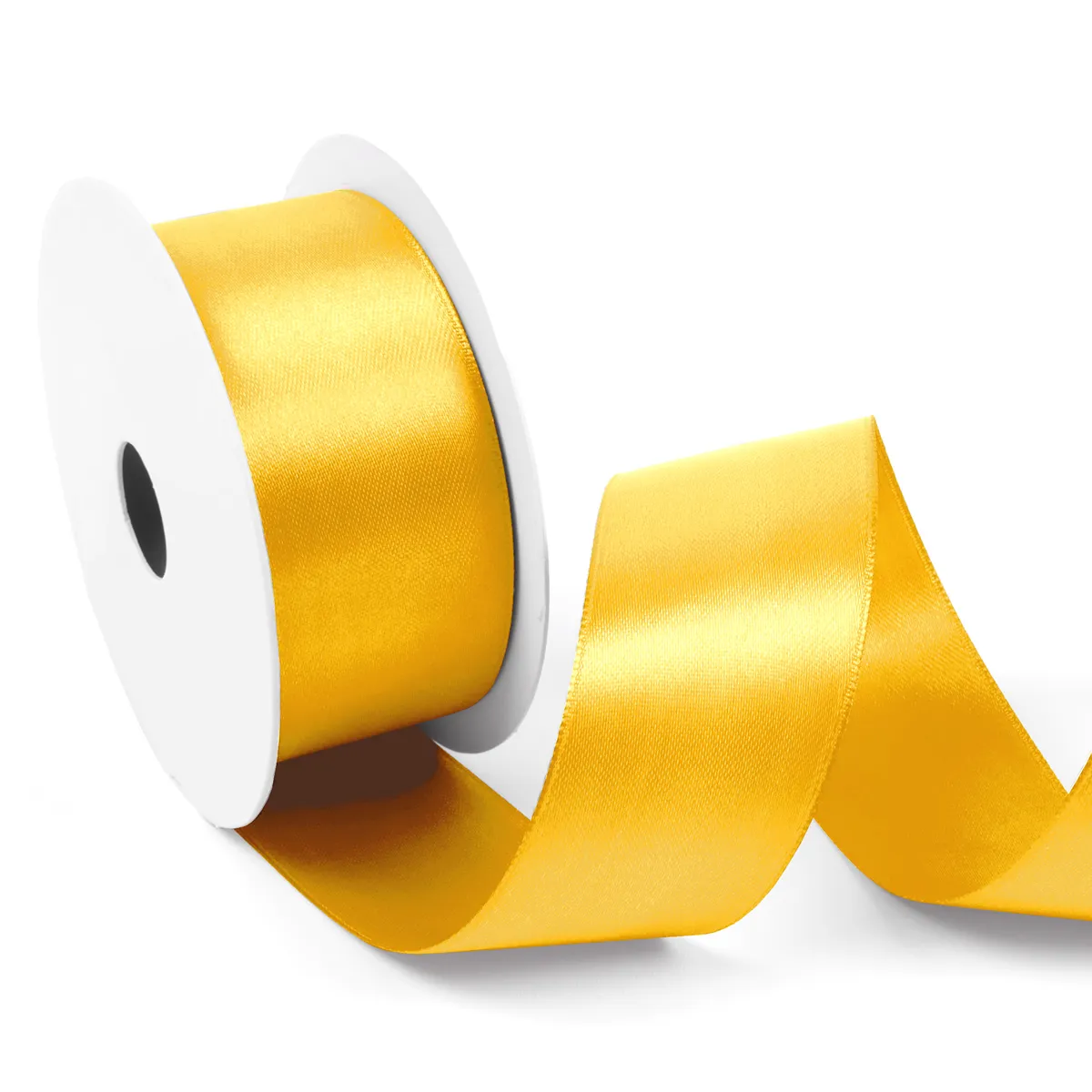 Satijnlint 38 mm geel (25 meter)