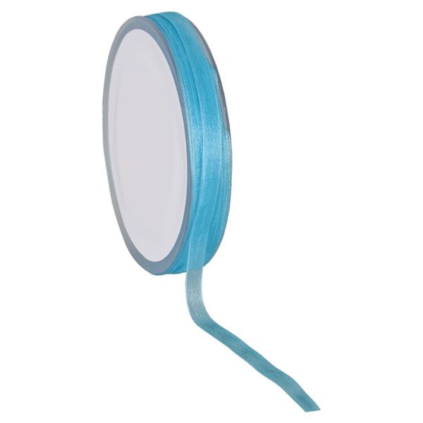 Organza lint turquoise 7 mm (50 meter)