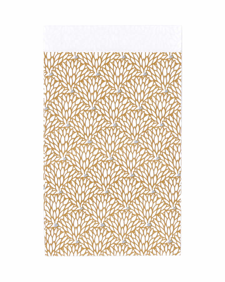 Papieren zakjes bloemenwaaier goud 12 x 19 cm (200 stuks)