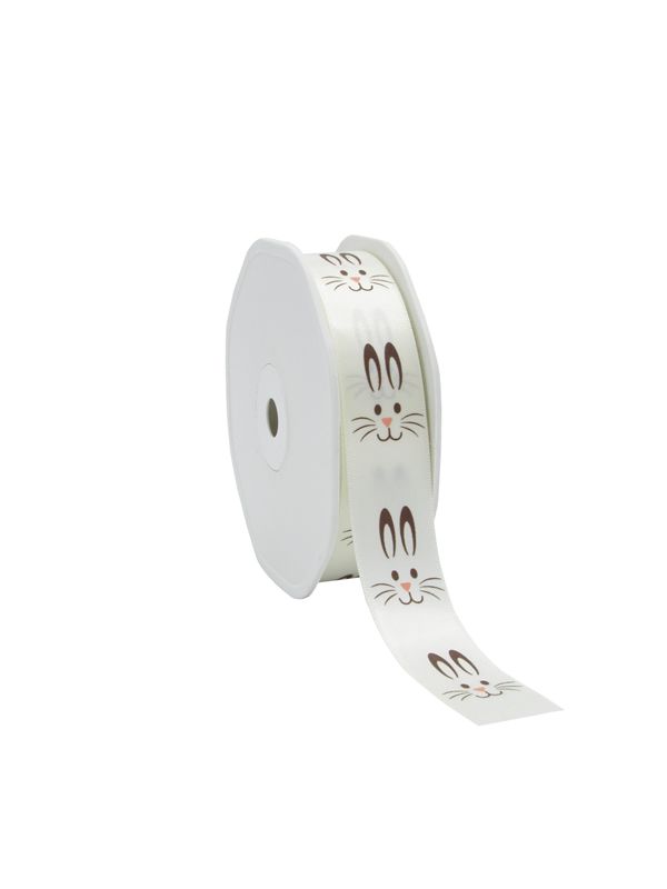 Cadeaulint paashaas creme 22 mm (25 meter)