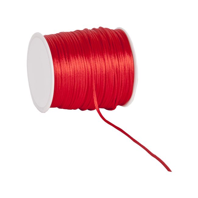 Satijnkoord rood 2 mm (100 meter)