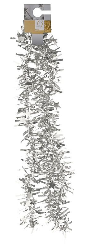 Kerstslinger ster zilver (180 cm)