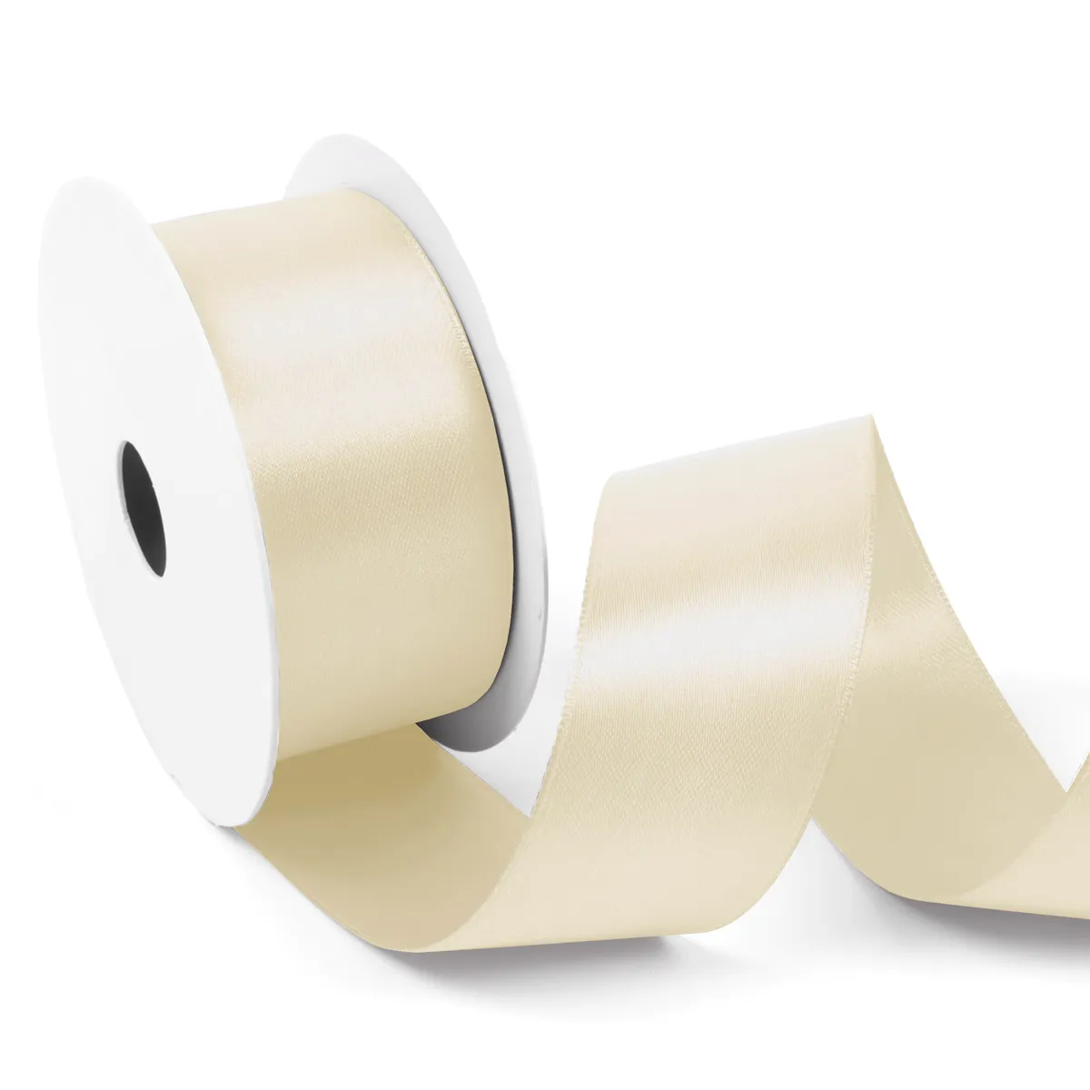 Satijnlint ivoor 38 mm (25 meter)