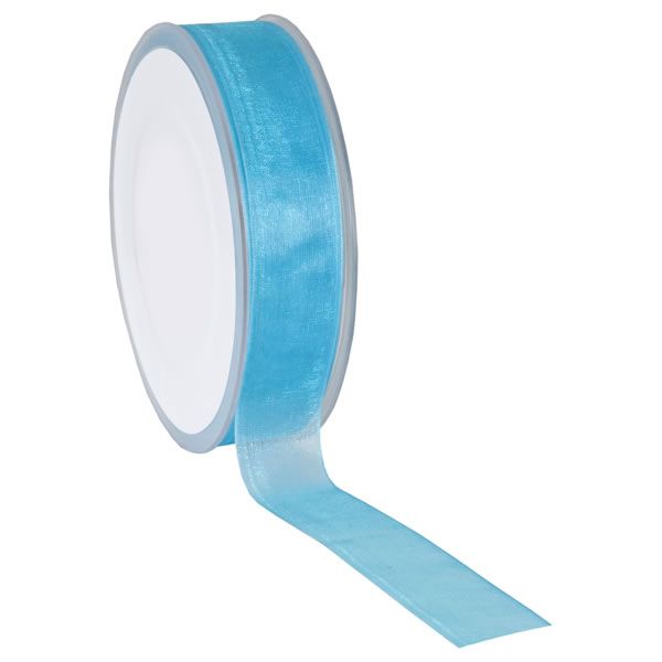 Organza lint turquoise 25 mm (50 meter)