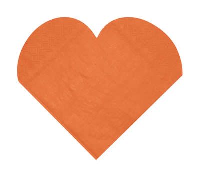 Servetten hart oranje (10 stuks)