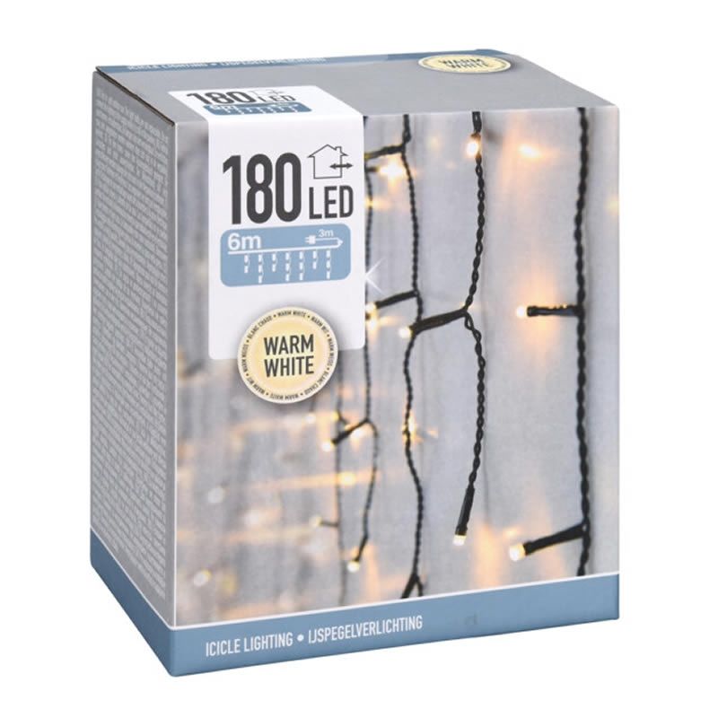 IJspegelverlichting warm wit 180 LED (6 meter)